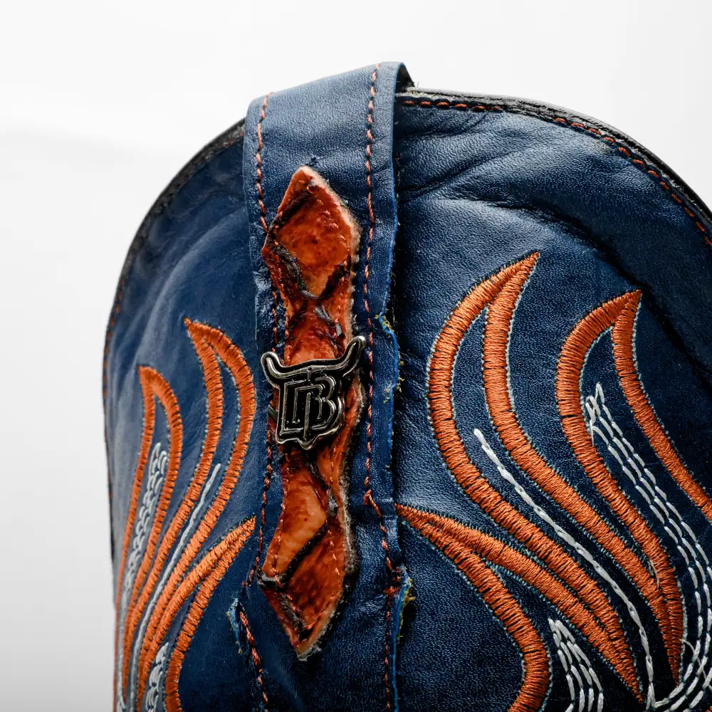 Cognac Mini Pirarucu Leather Boots - Square Toe