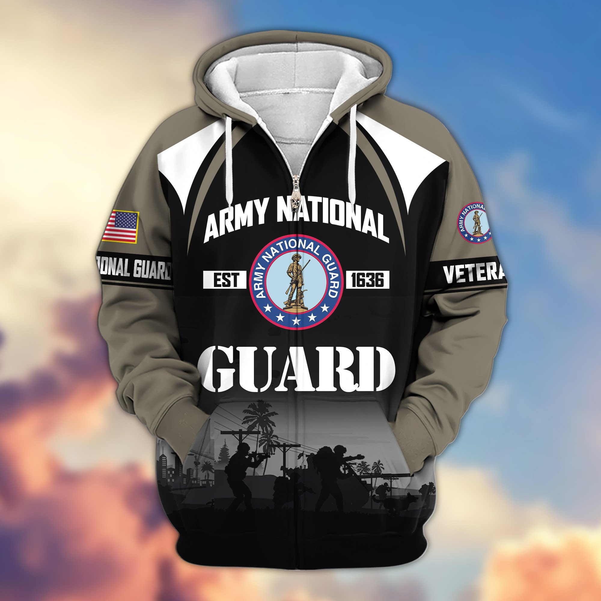 Premium US Veterans Zip Hoodie