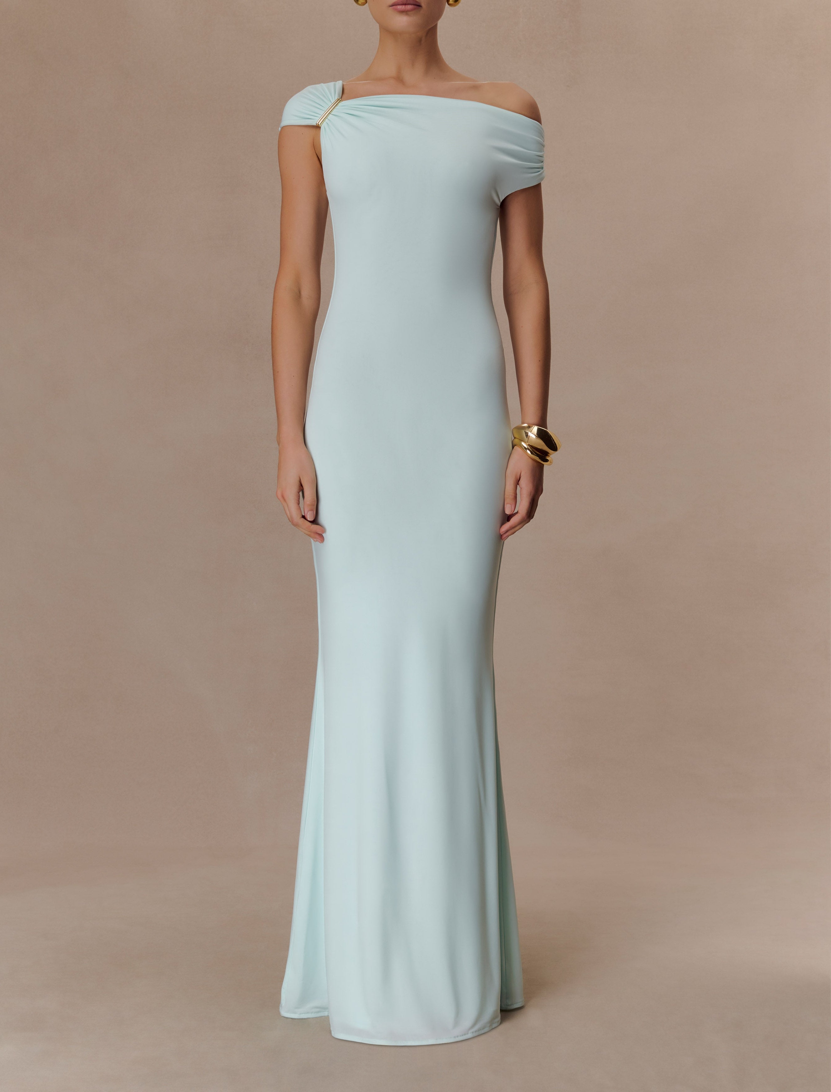Lagoon Slinky Maxi Dress With Hardware