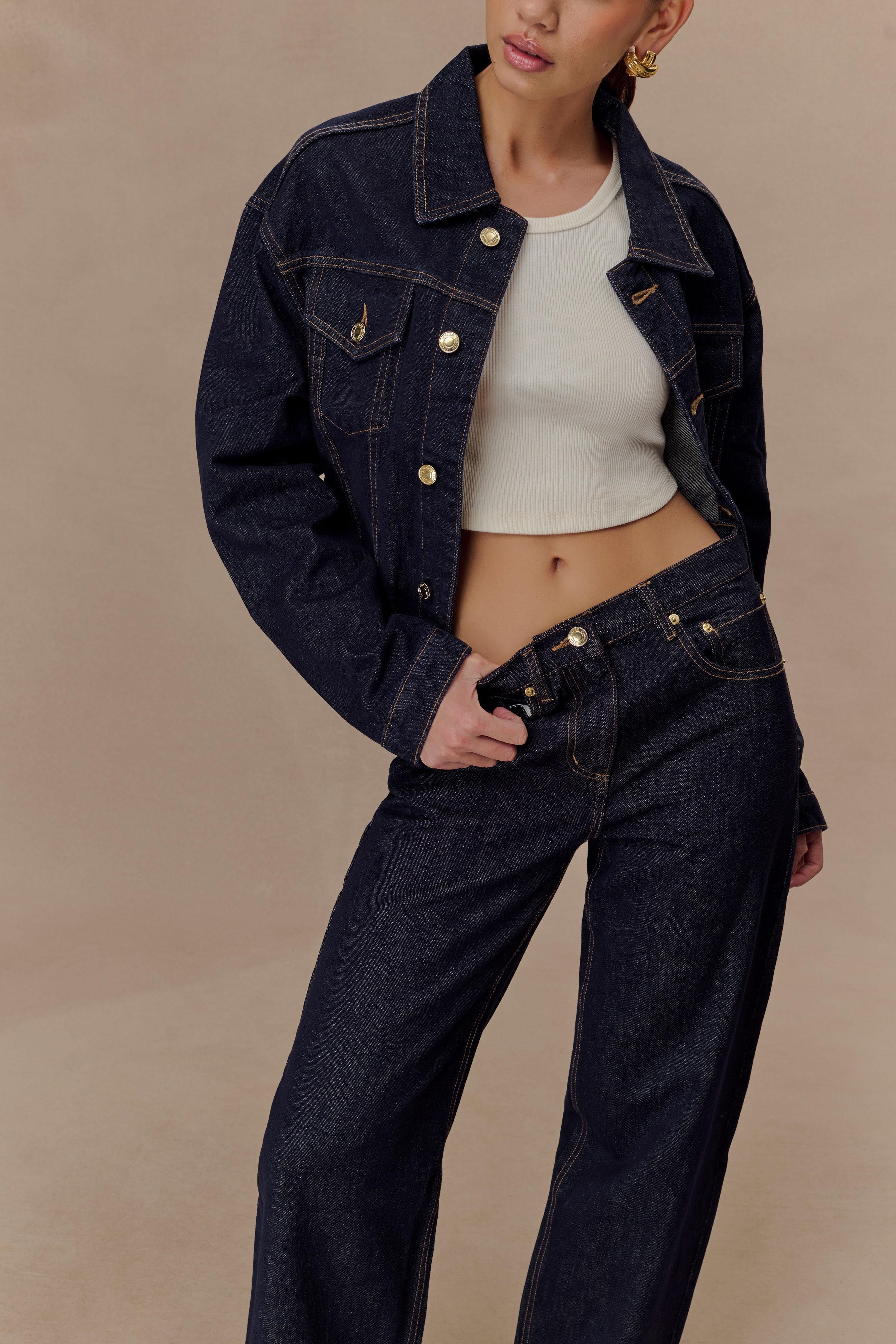 Blue Mid Rise Denim Jeans