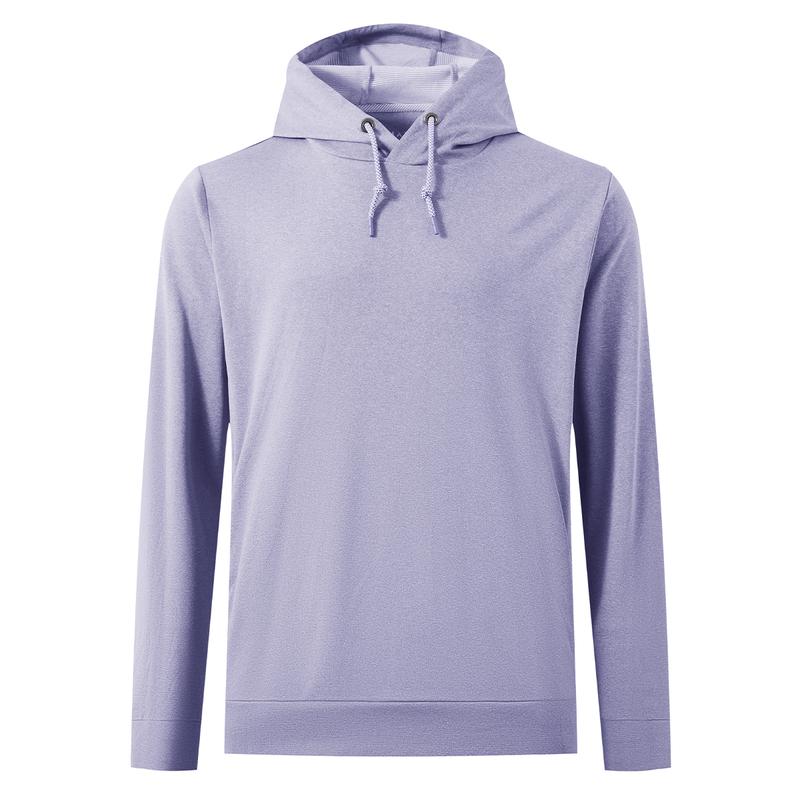 Men’s Solid Color Lightweight Golf Hoodie, 4-Way Stretch Breathable Dry Fit Pullover, Athletic Casual Fall Fashion drawstring sweatshirt Menswear Tops