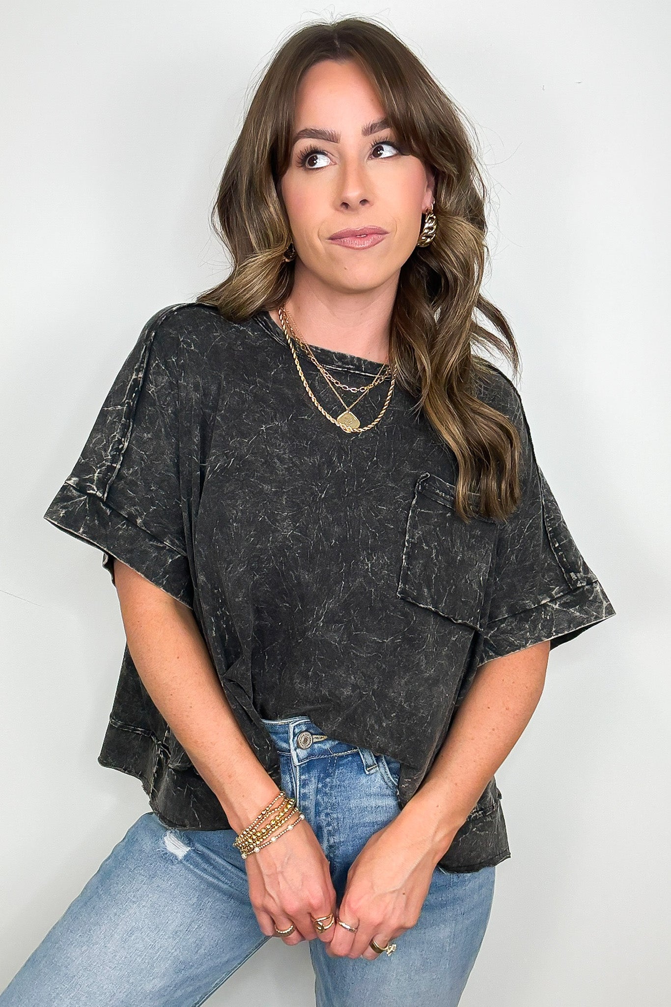 Vivid Aura Mineral Wash Oversized Tee