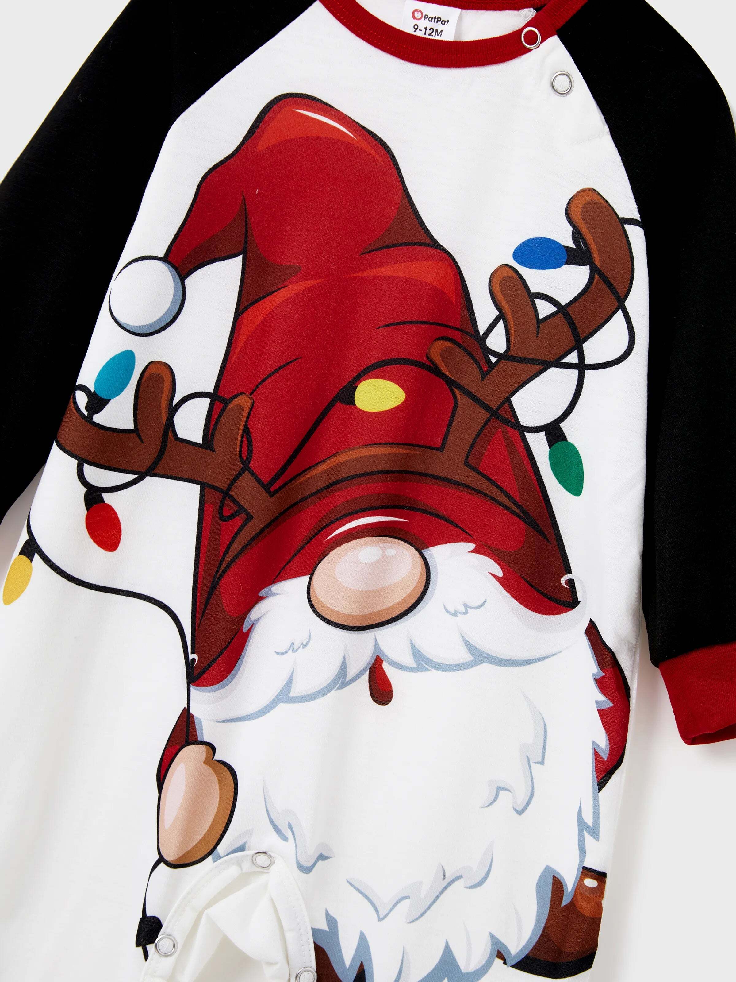 Christmas Family Matching Santa Print Raglan Sleeves Pajamas Sets with Christmas Socks (SGS Certied Safety) Red