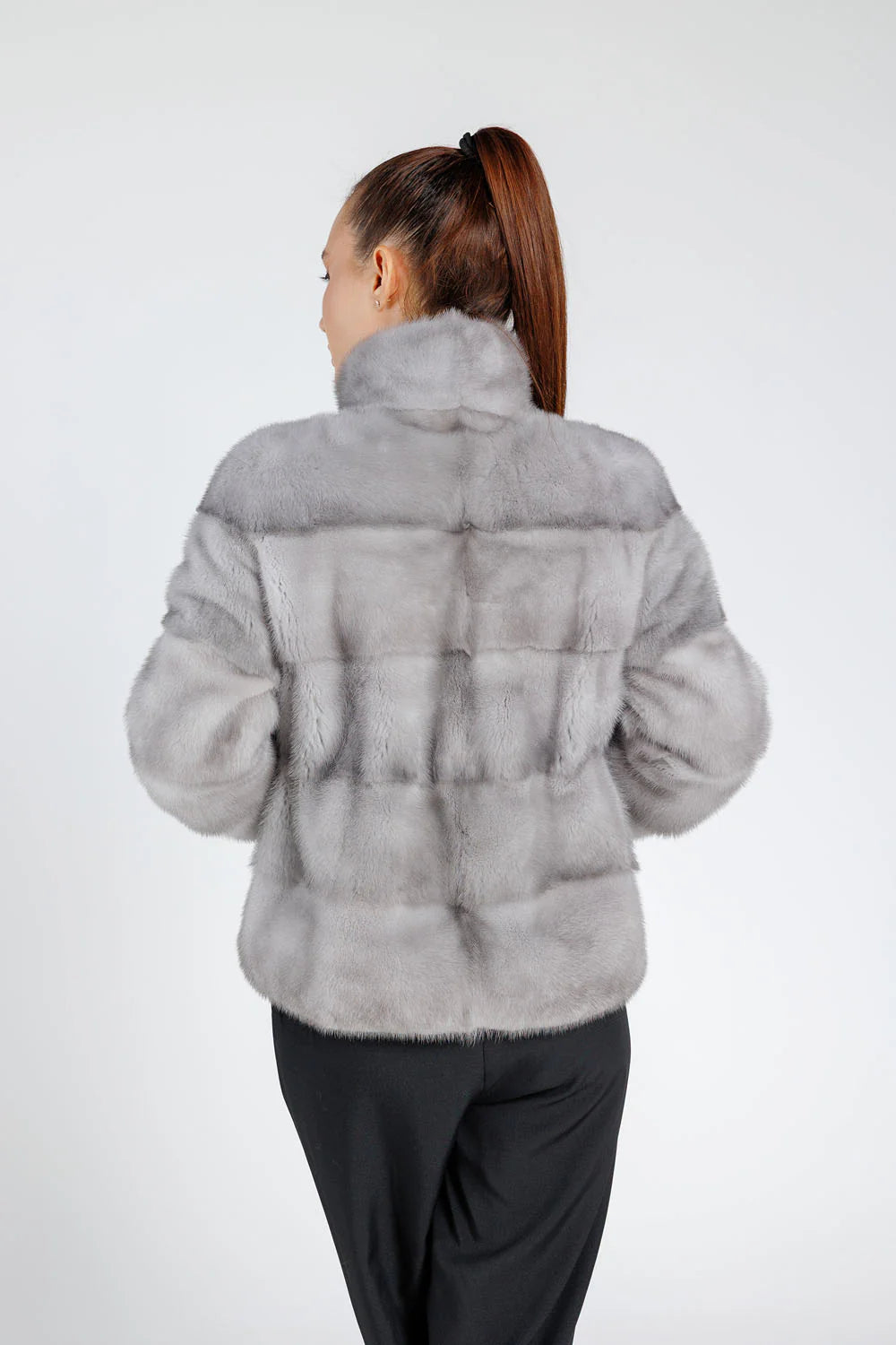 Haina din Blană Naturală de Vizon, Short, Femei, Sapphire 232