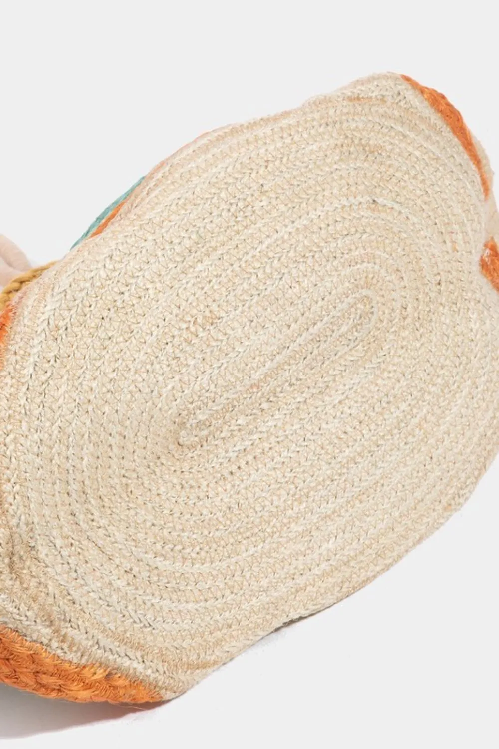 Fame Wavy Rainbow Straw Tote Bag