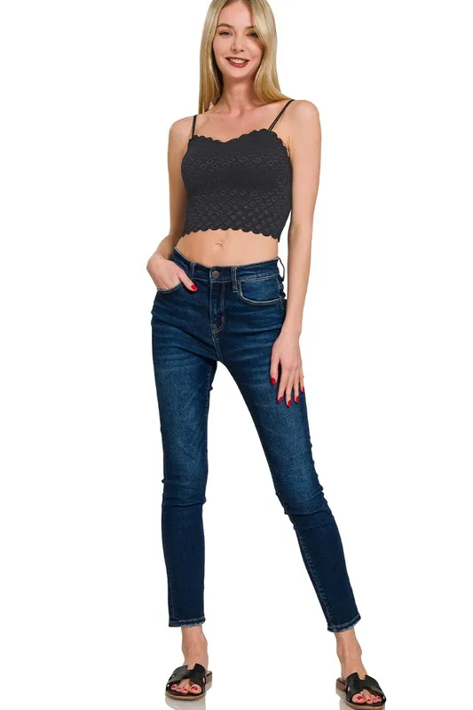 Seamless Lace Bralette with Bra Pads