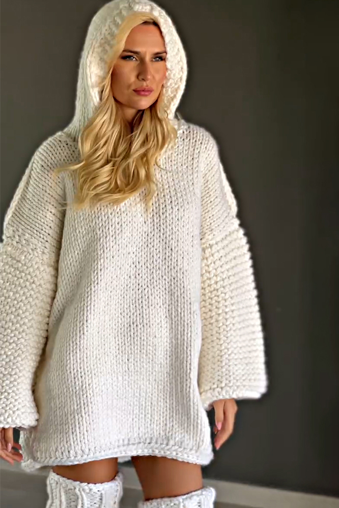Women's textured casual hooded sweaters & pile socks