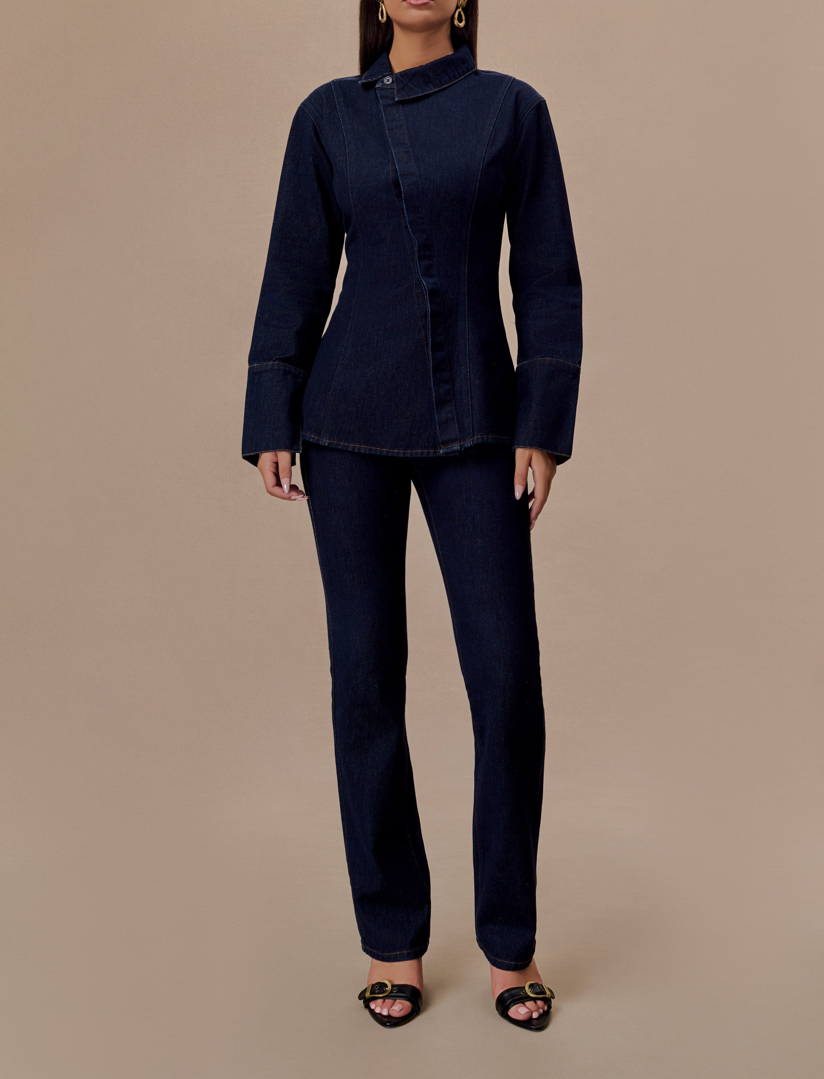 Blue Straight Leg Jeans