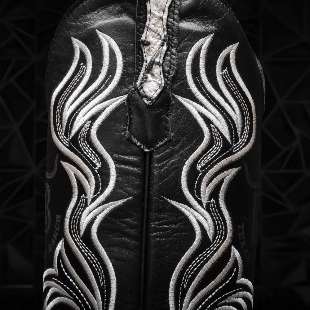 Eclipse Caiman Neck Leather Boots - Square Toe