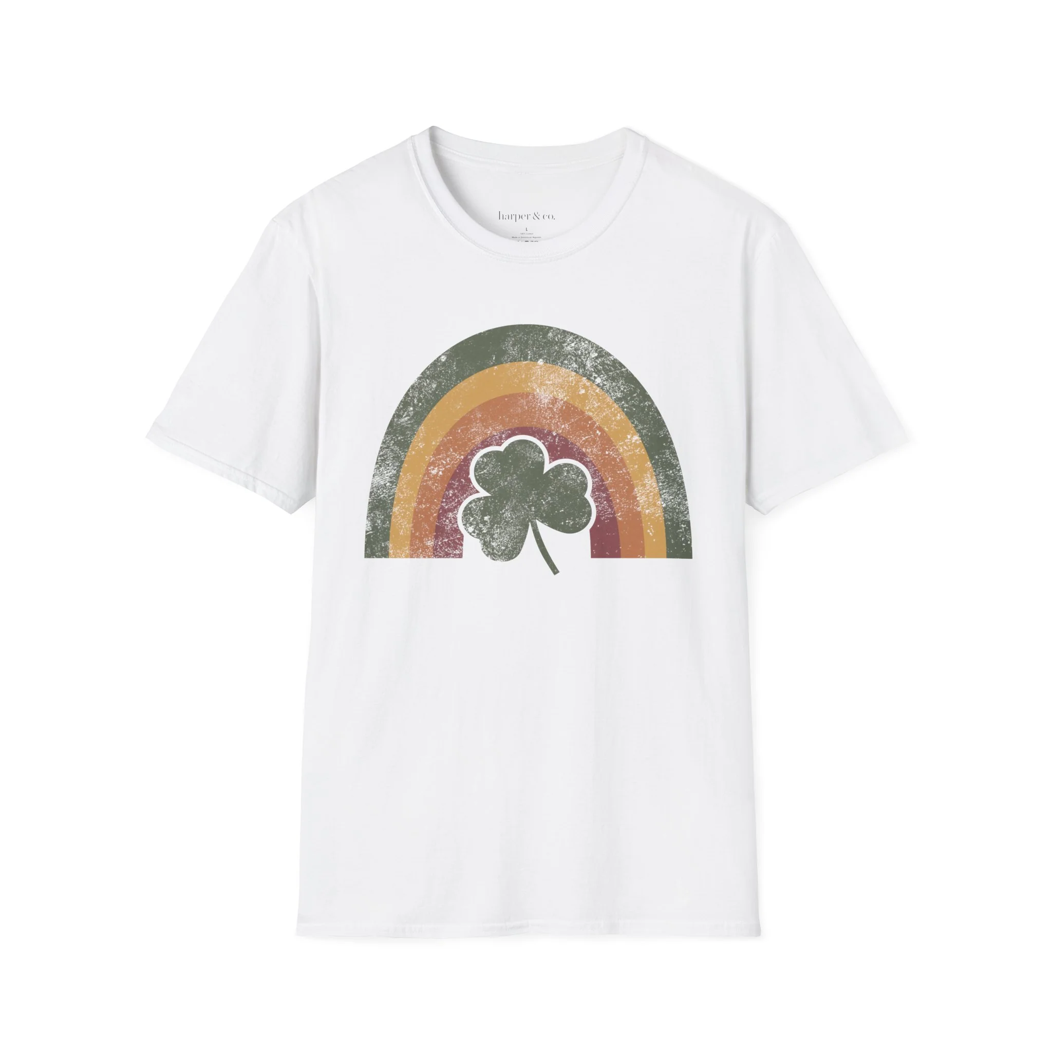 Rainbow Shamrock Unisex Softstyle T-Shirt