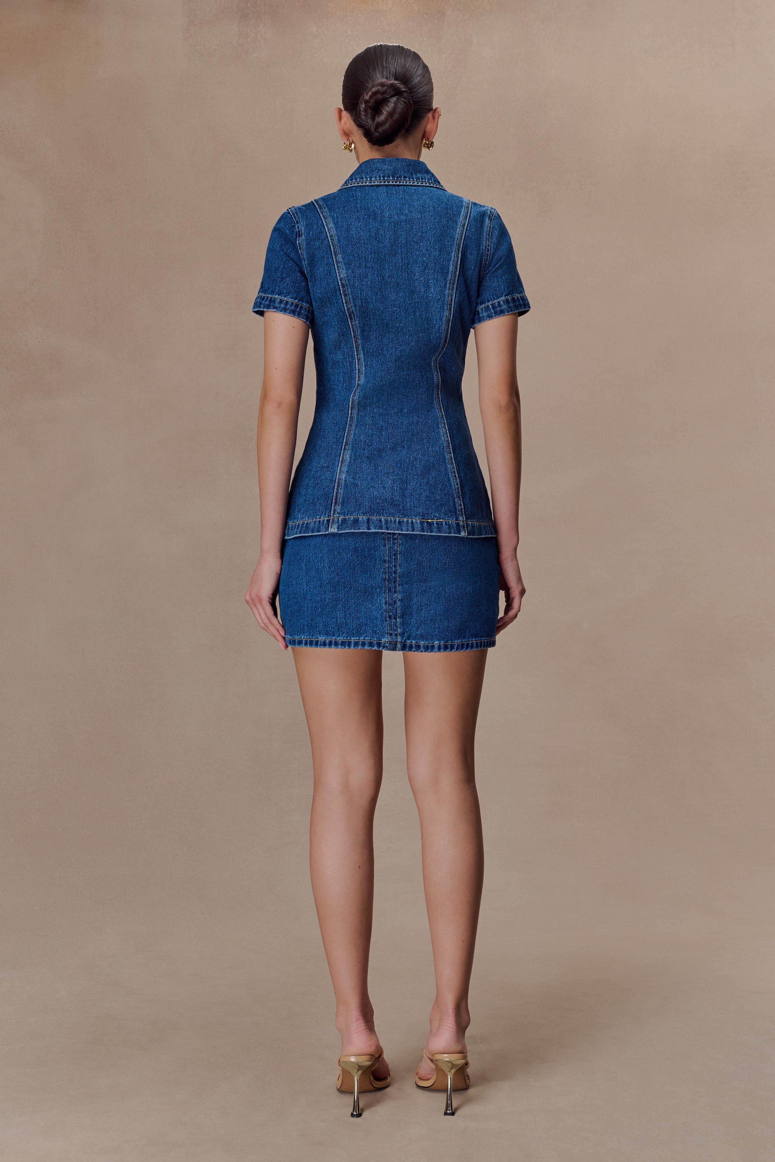 Blue Denim Mini Skirt