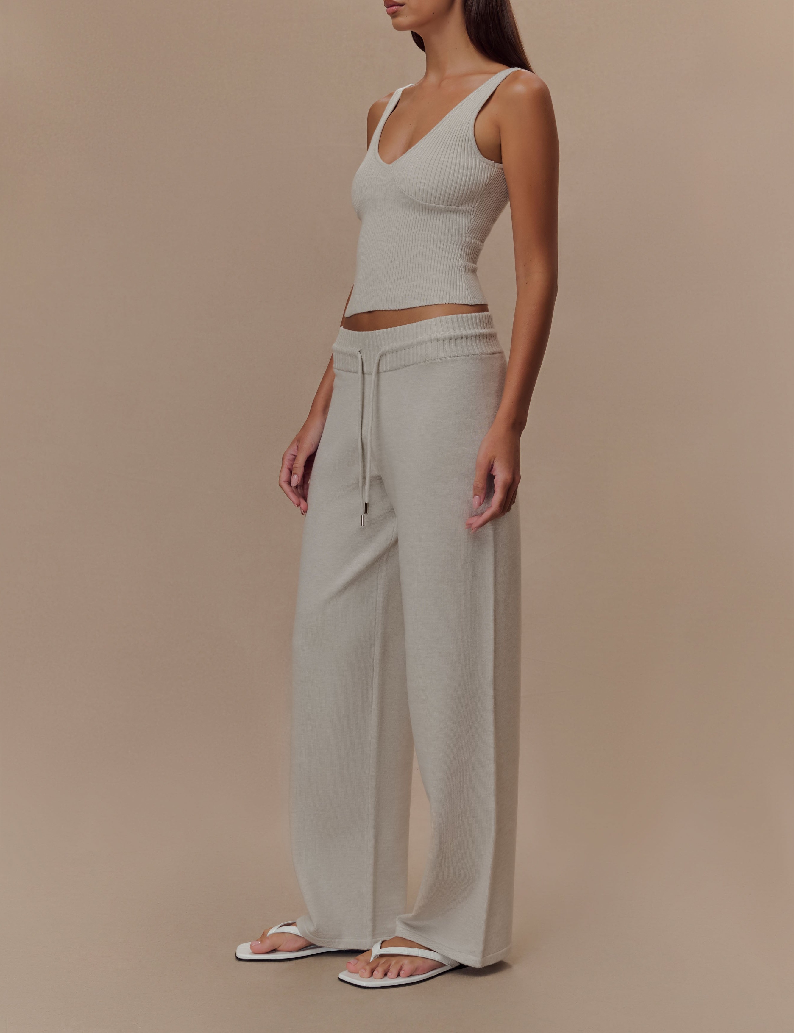Marle Knit Wide Leg Pants