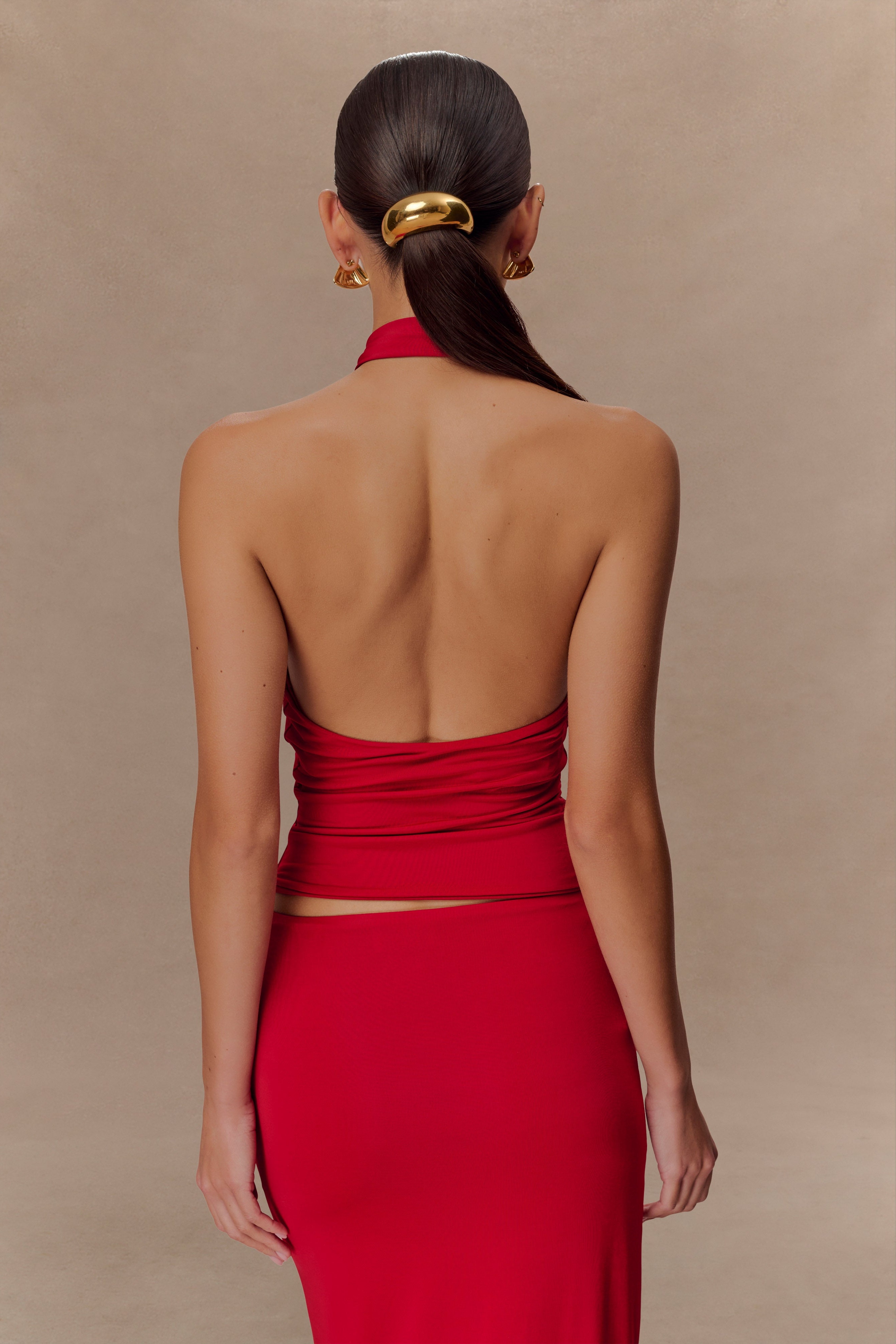 Red Slinky Halter Top