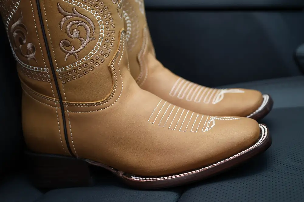 Men’s Honey Leather Boots-Square Toe