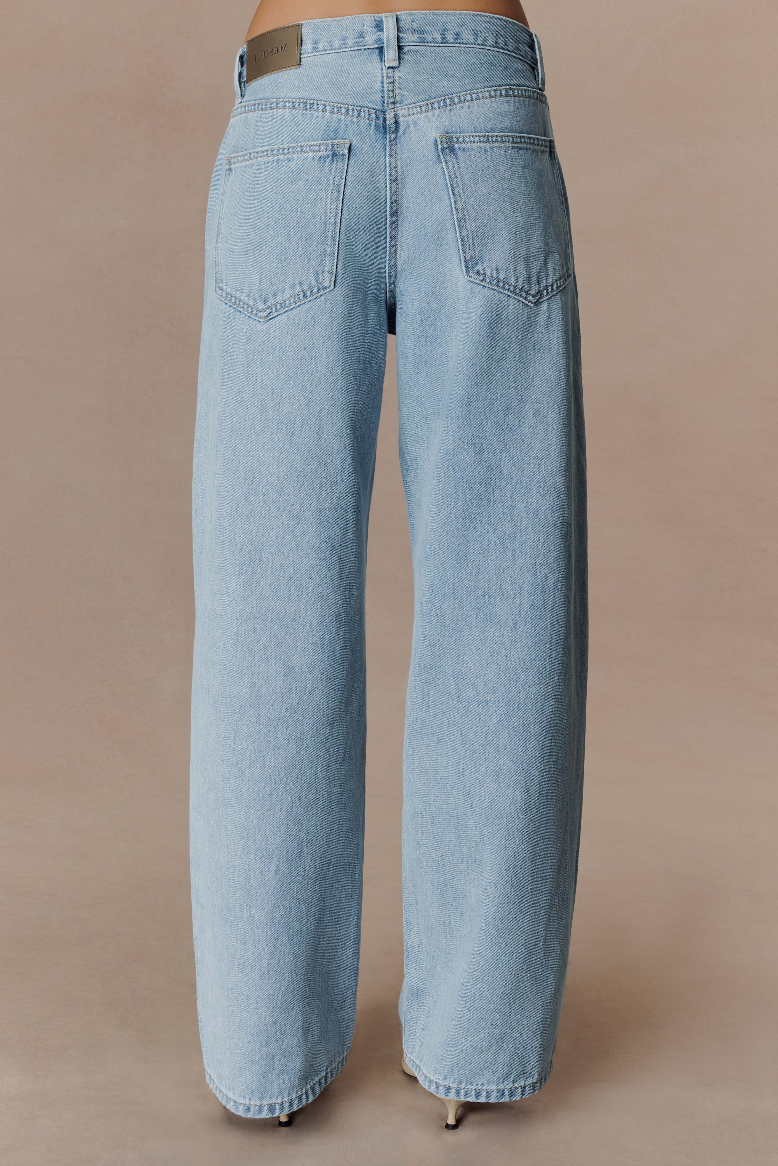 Blue Mid Rise Denim Jeans