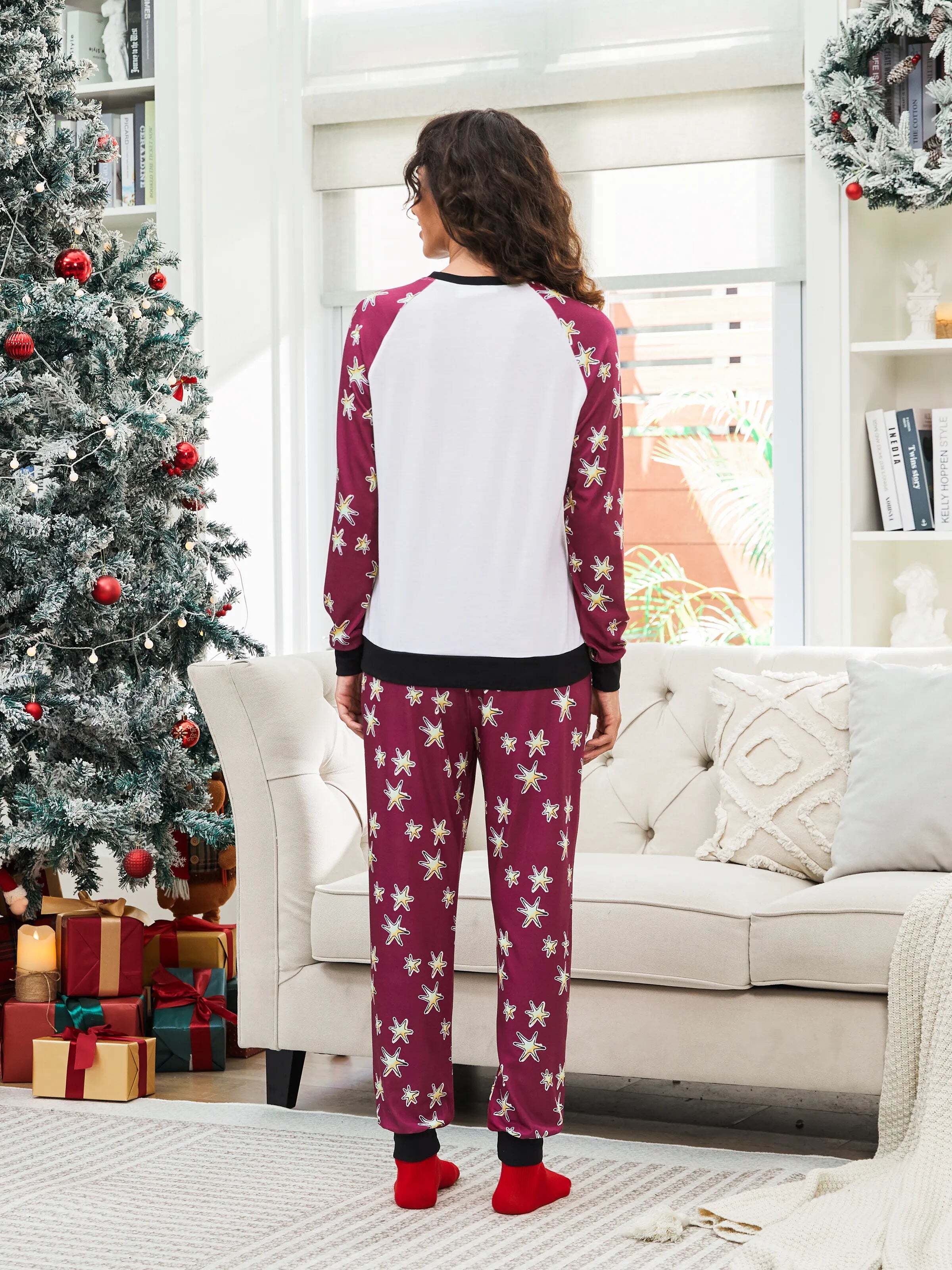 Christmas Family Matching Hedwig Print Pajamas Sets with Christmas Socks