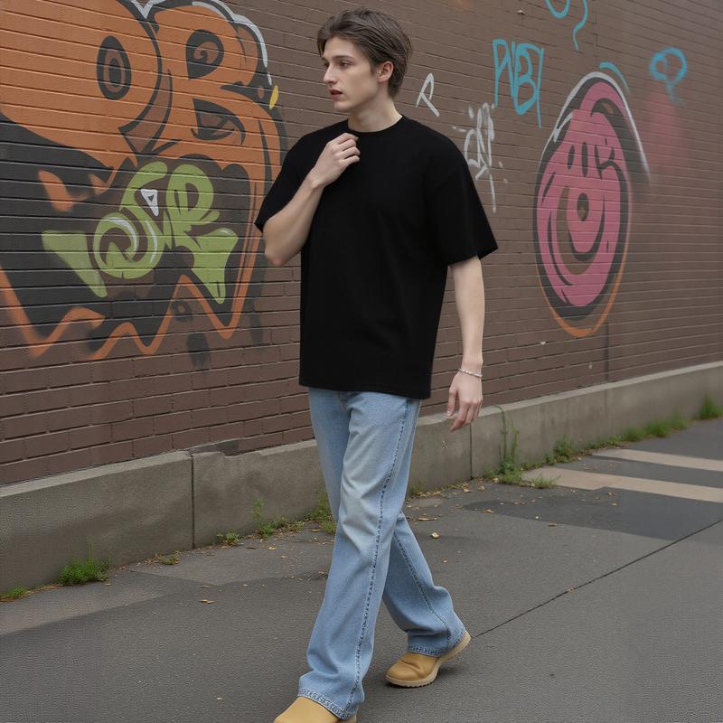 No Sagging! Heavyweight Oversized TShirts - Shape-Retaining, Thick Cotton, Strong Neckline & Premium Look Mens Tshirts Crewneck Tees for Summer & Spring