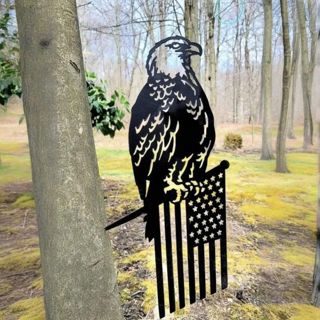 Libereagle Metal Eagle Flag Tree Stake