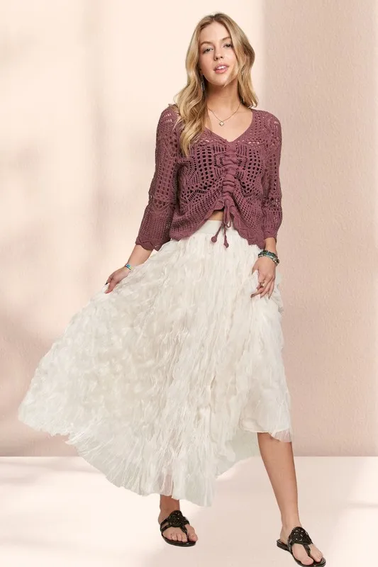 Elastic Waist Cloud Fluffy Maxi Skirt