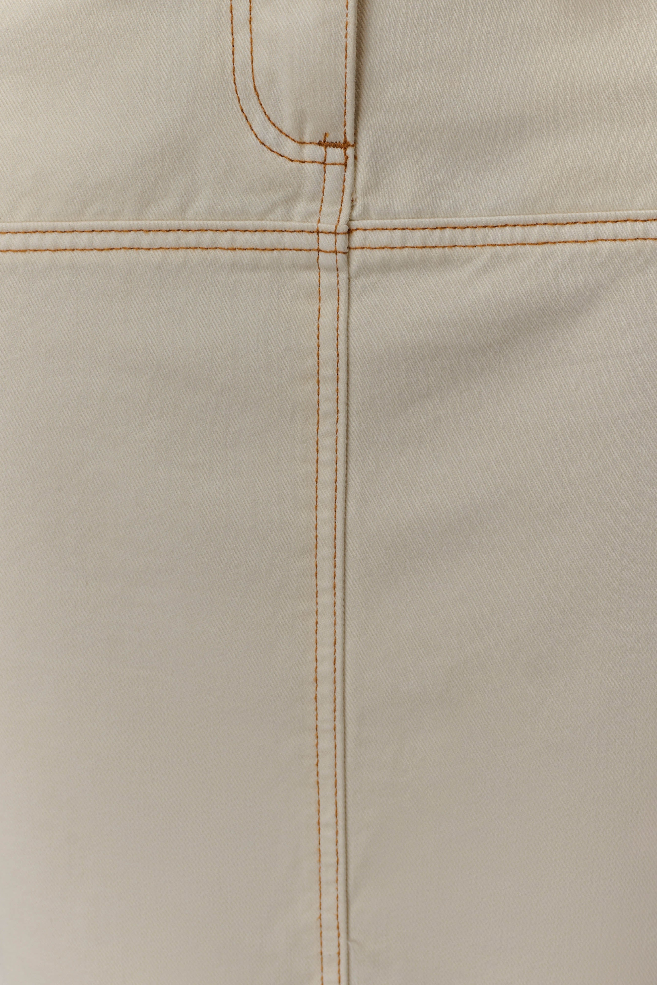 Ecru Denim Maxi Skirt