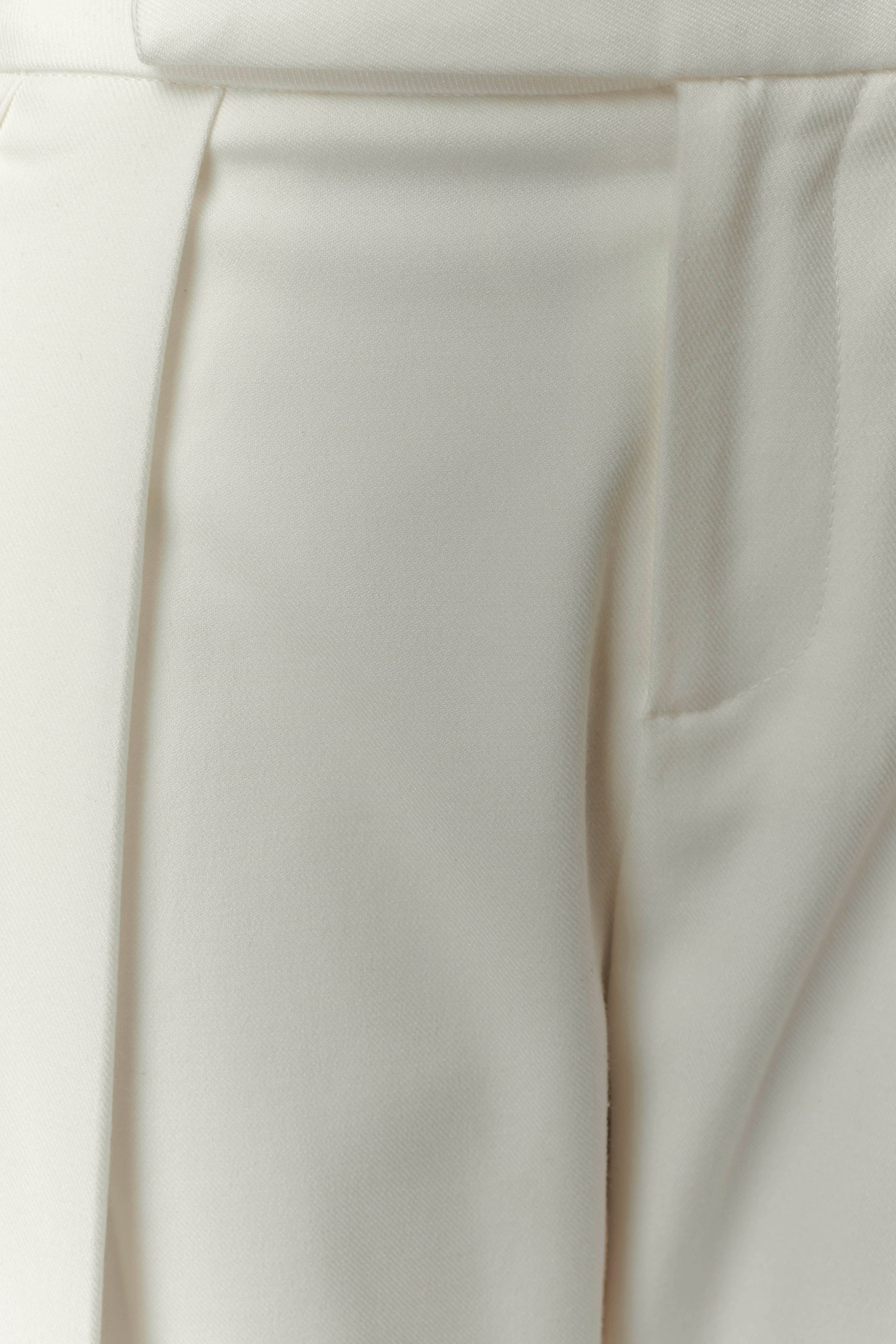 Ivory Pleated High Waisted Pants