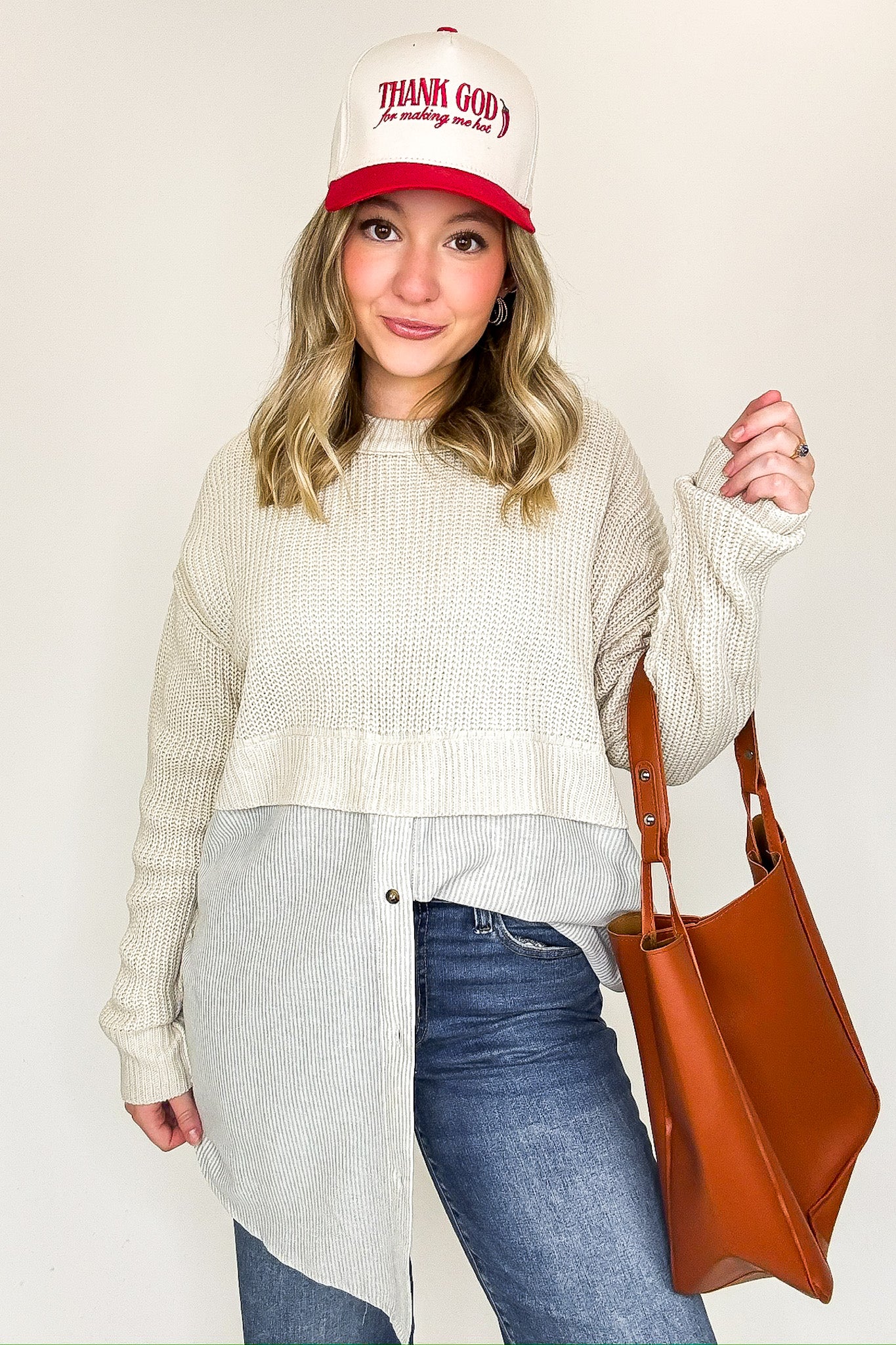 Split Seconds Knit and Button Down Top