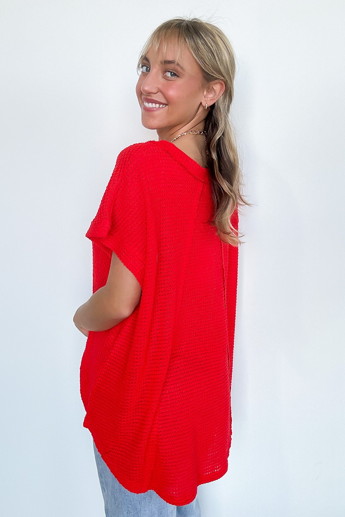 Free Flow Raw Edge Knit Top