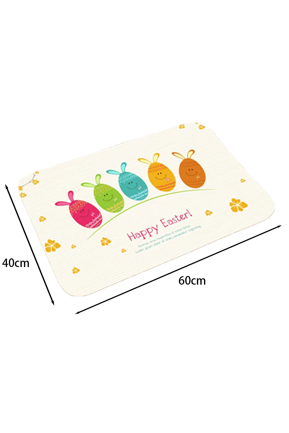 White Happy Easter Day Entrance Mat