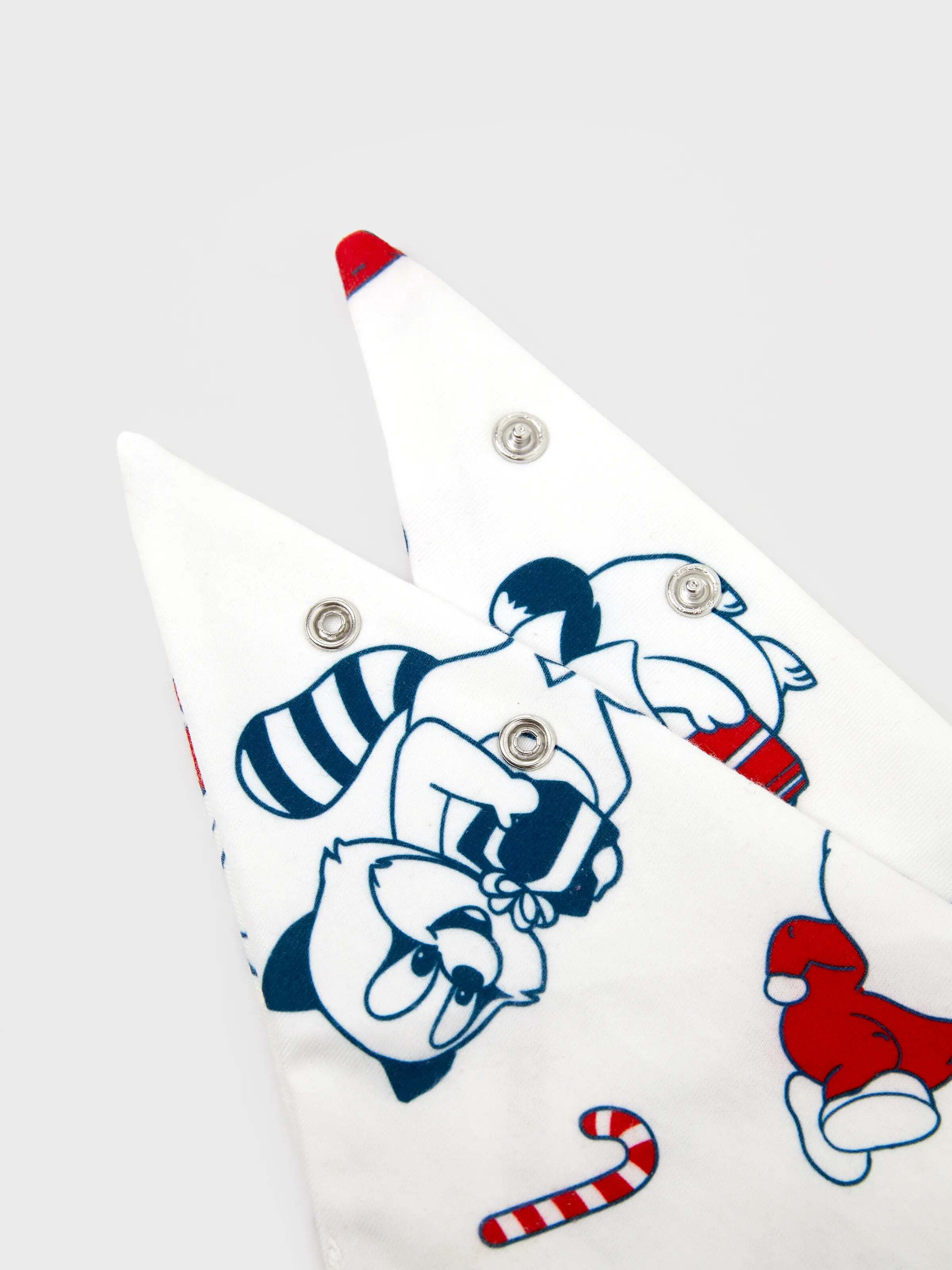 Christmas Matching Family Pajamas Set Santa Claus and Dogs Print PJS with Christmas Socks White