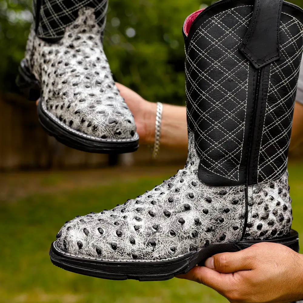 Eclipse Ostrich Leather Boots With 3D Lightweight Sole - Composite Toe