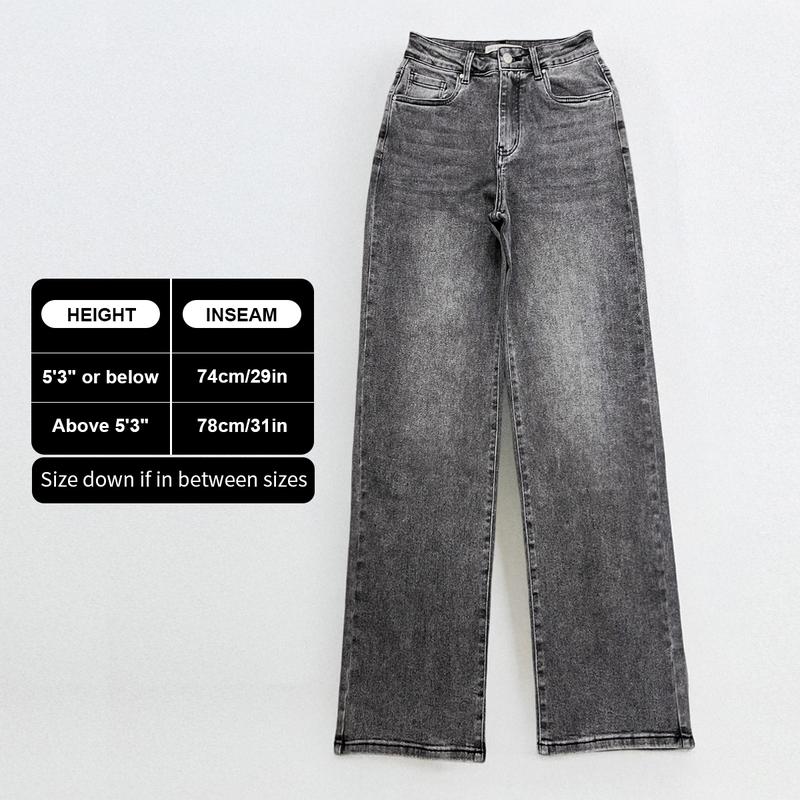 Women's High Waist Stretch Wide Leg Jeans