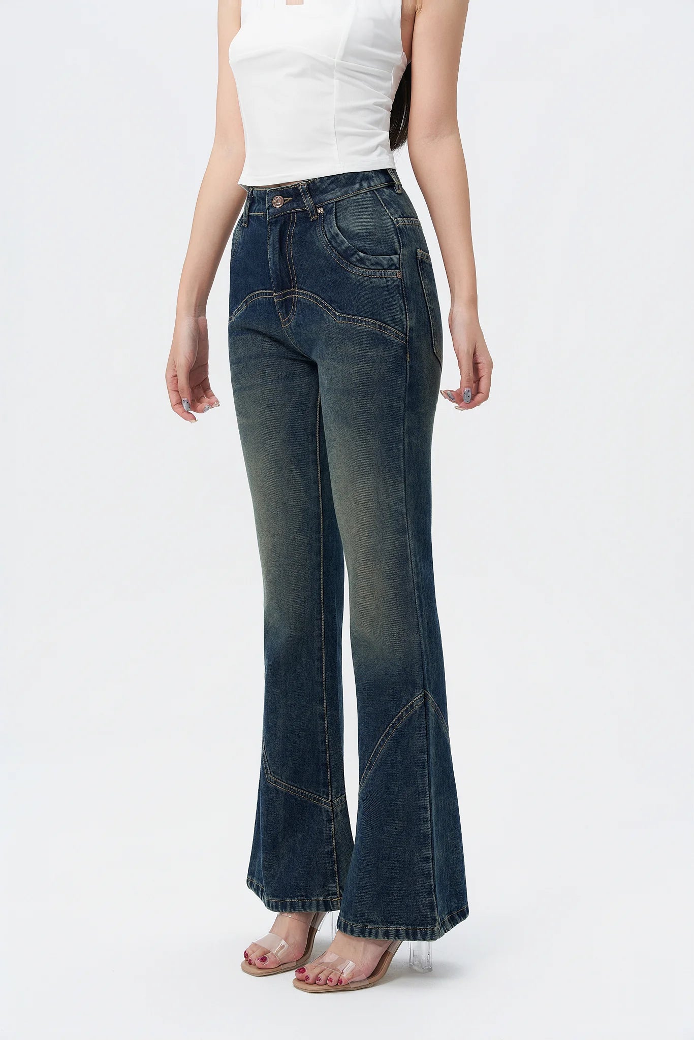 Retro Old School Flare Bootleg Jeans