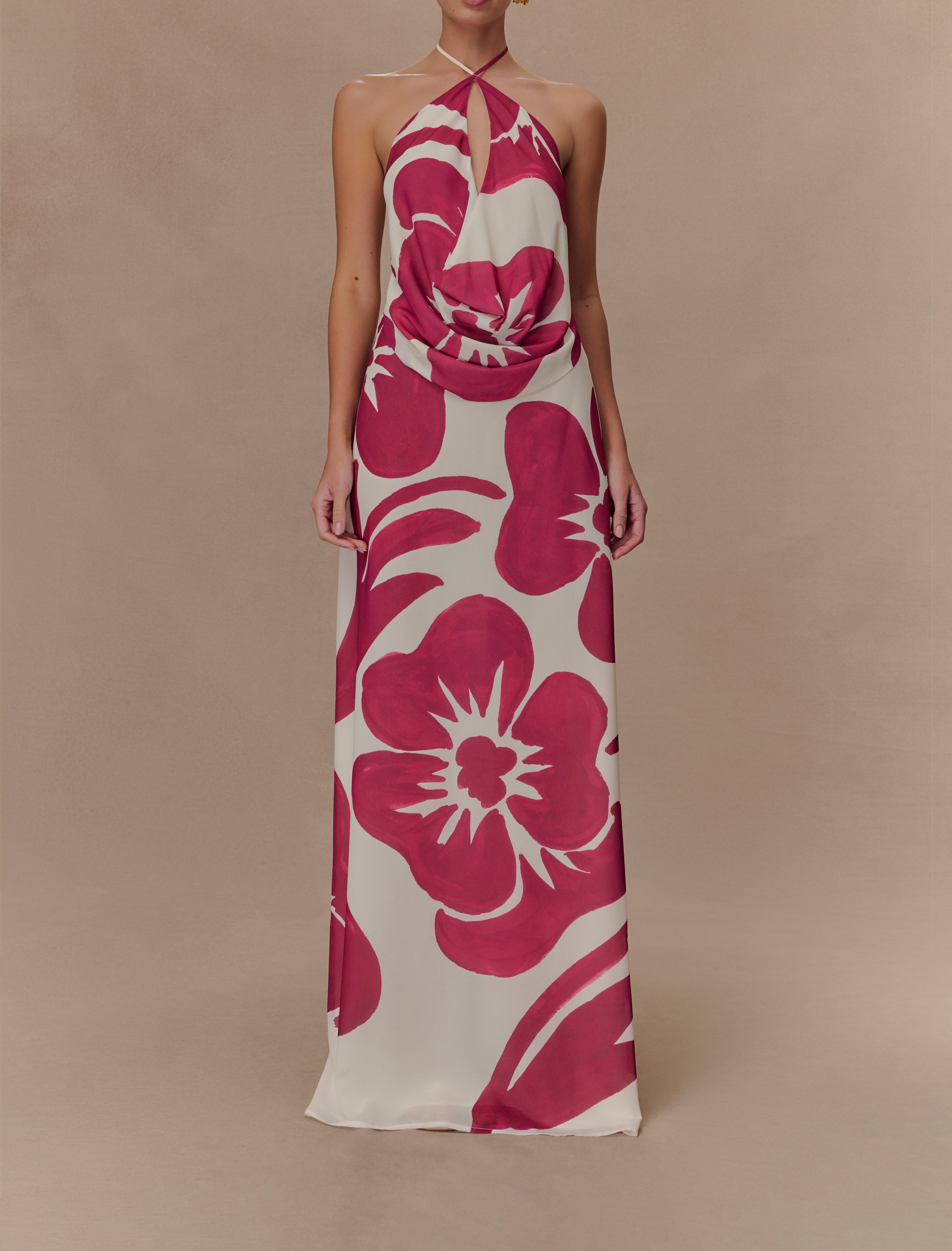 Print Chiffon Maxi Skirt