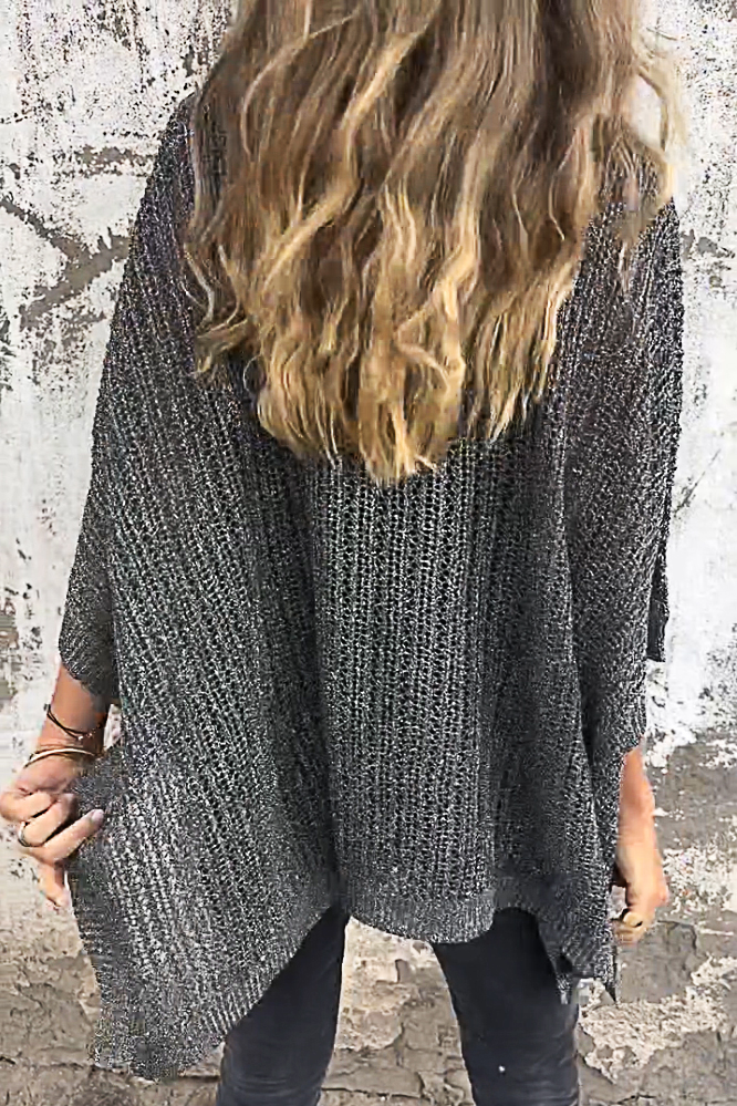 Women's Bronzing Hollow Pullover Sweater