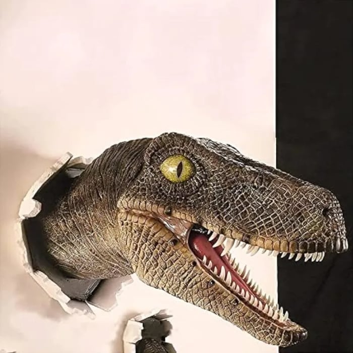 3D Wall Mount Dinosaur Bust Sculpture