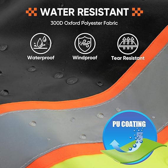 High Visibility Hoodie  Reflective Safety Jacket Zipper