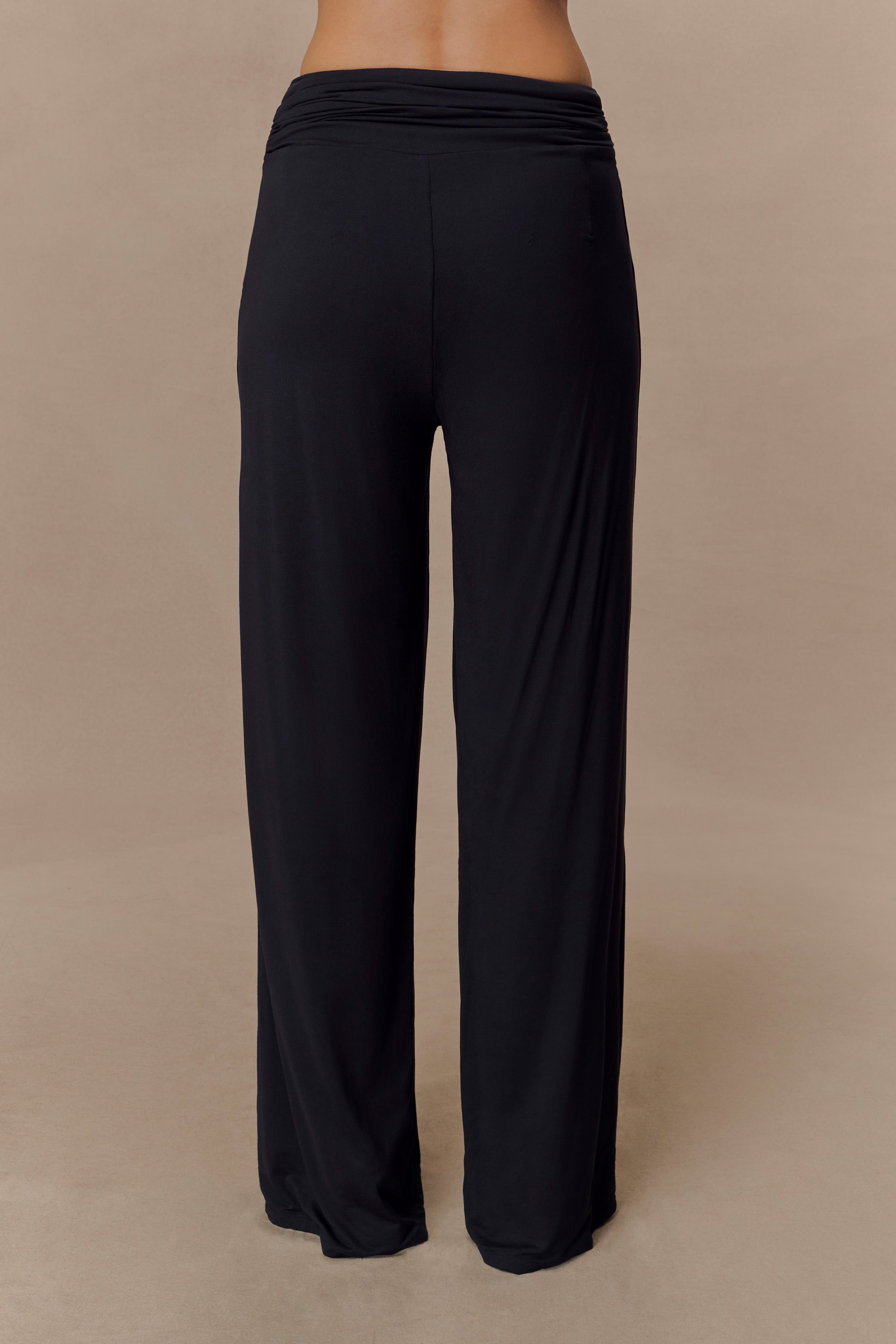 Black Modal Straight Leg Pant