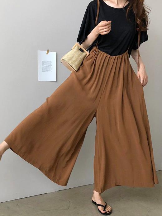 Loose Plus Size Chiffon Light Wide-leg Jumpsuits