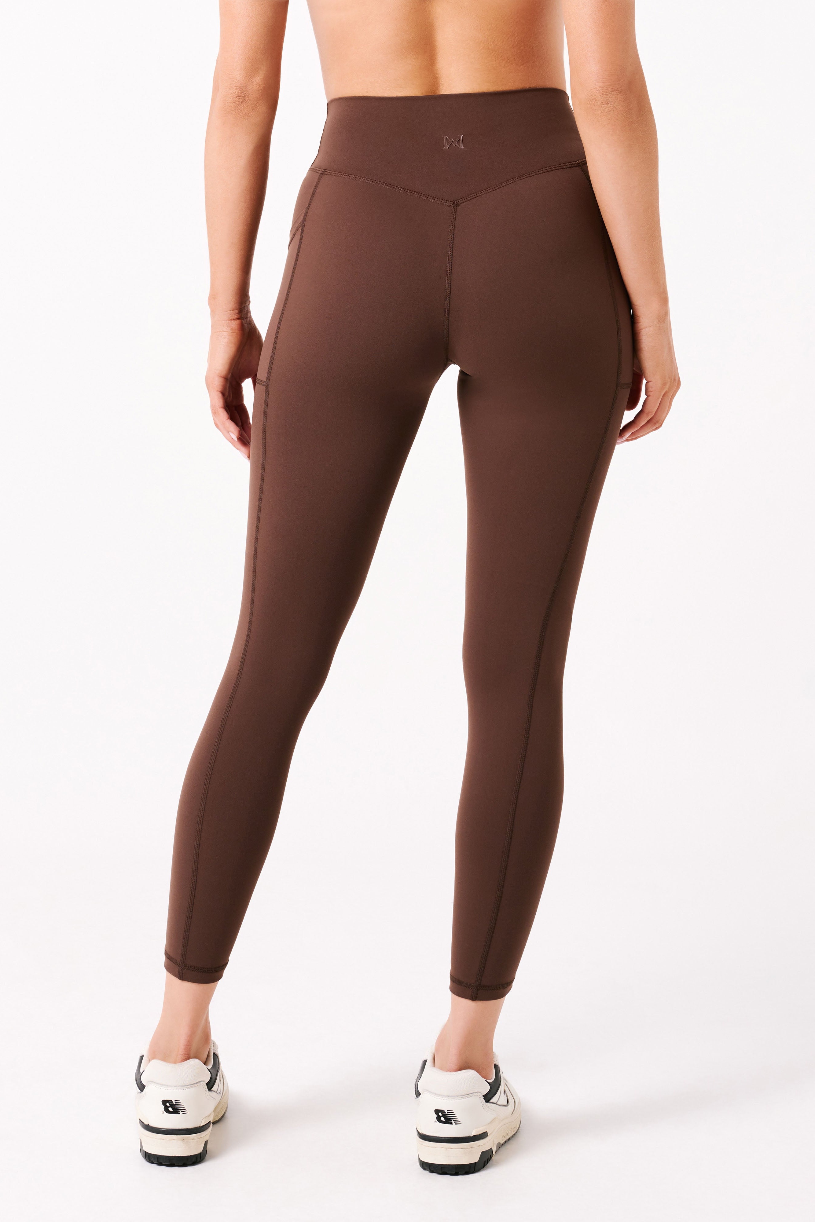 Chocolate V Back Leggings With Pockets