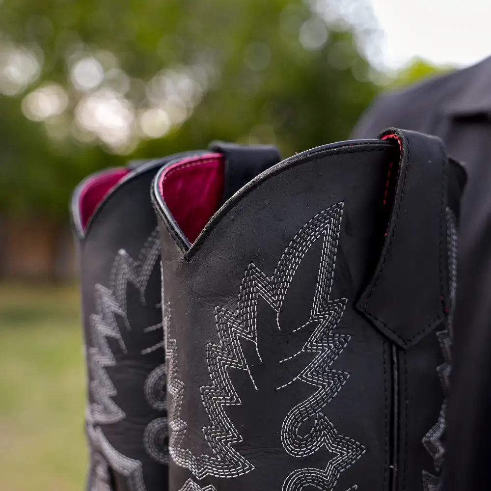 Black Anaconda Leather Boots With 3D Lightweight Sole - Composite Toe