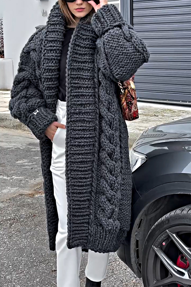 Women's textured casual sweater cardigan