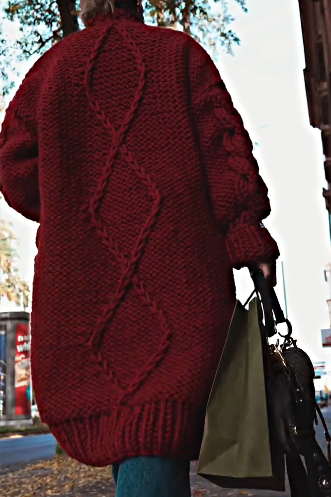 Women's textured casual sweater cardigan