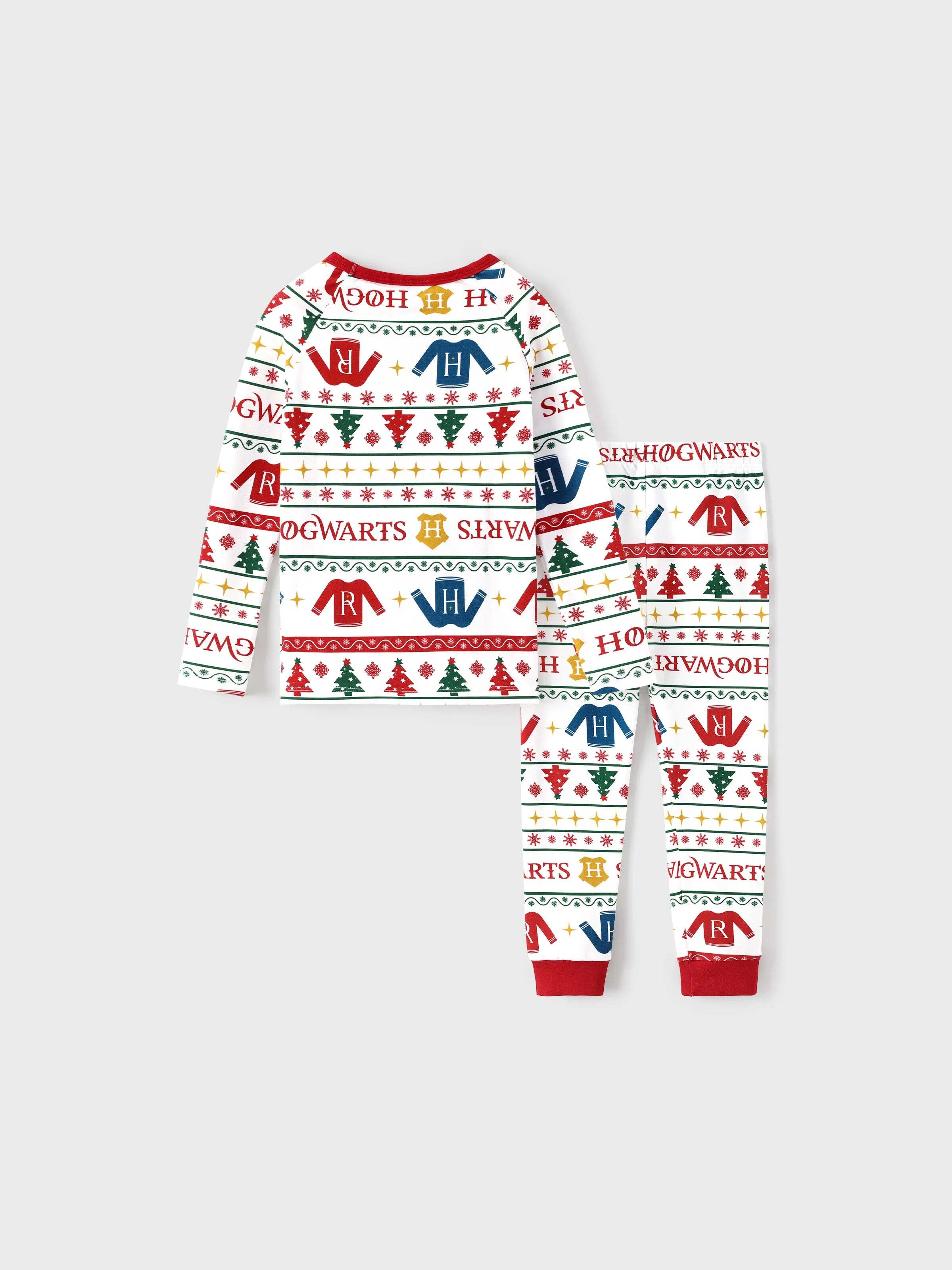 Christmas Matching Family Organic Cotton Snug-fitting Pajamas Sets with Socks White