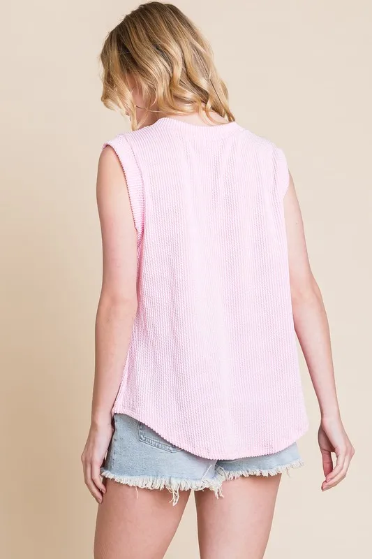 Rib Knit V-Neck Tank