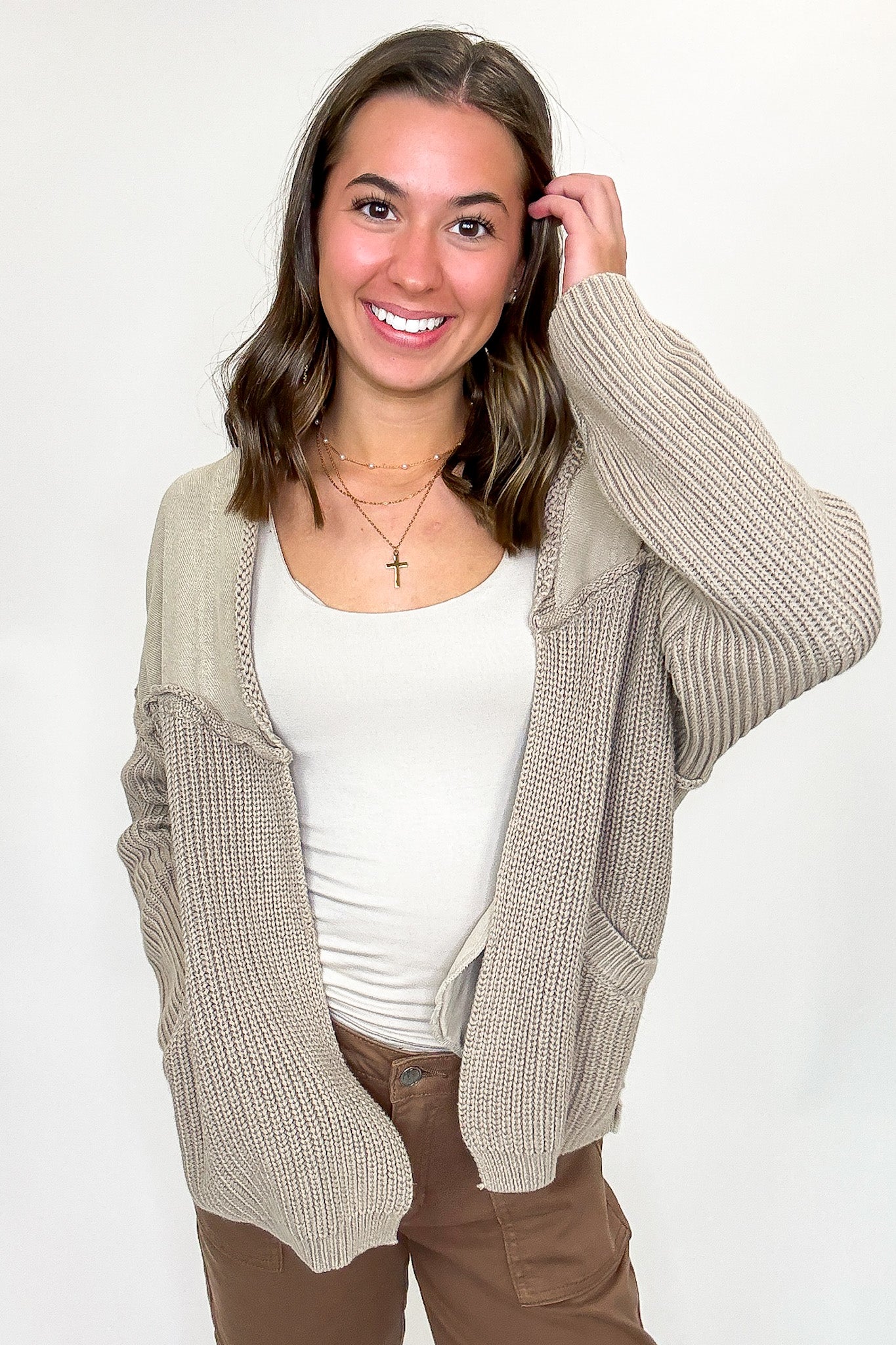 Knit Contrast Cardigan