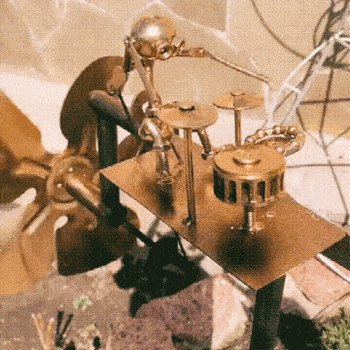 Drummer Windmill Garden Decoration