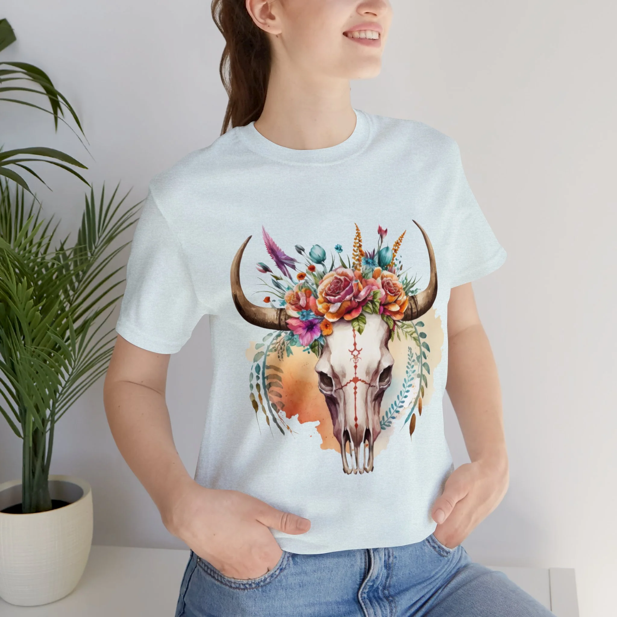 Boho Skull Unisex Jersey Short Sleeve Tee