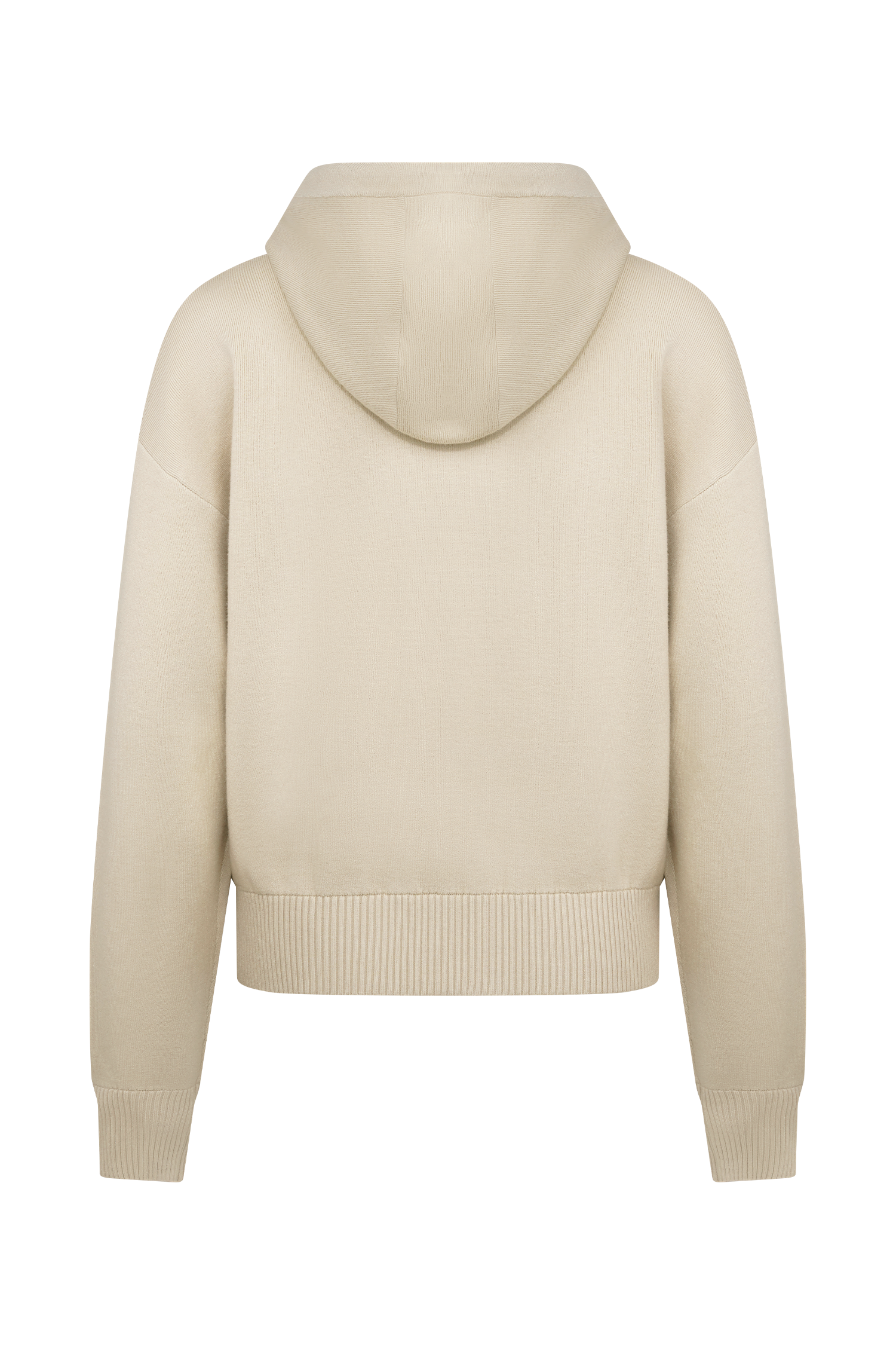 Camel Zip Front Knit Hoodie