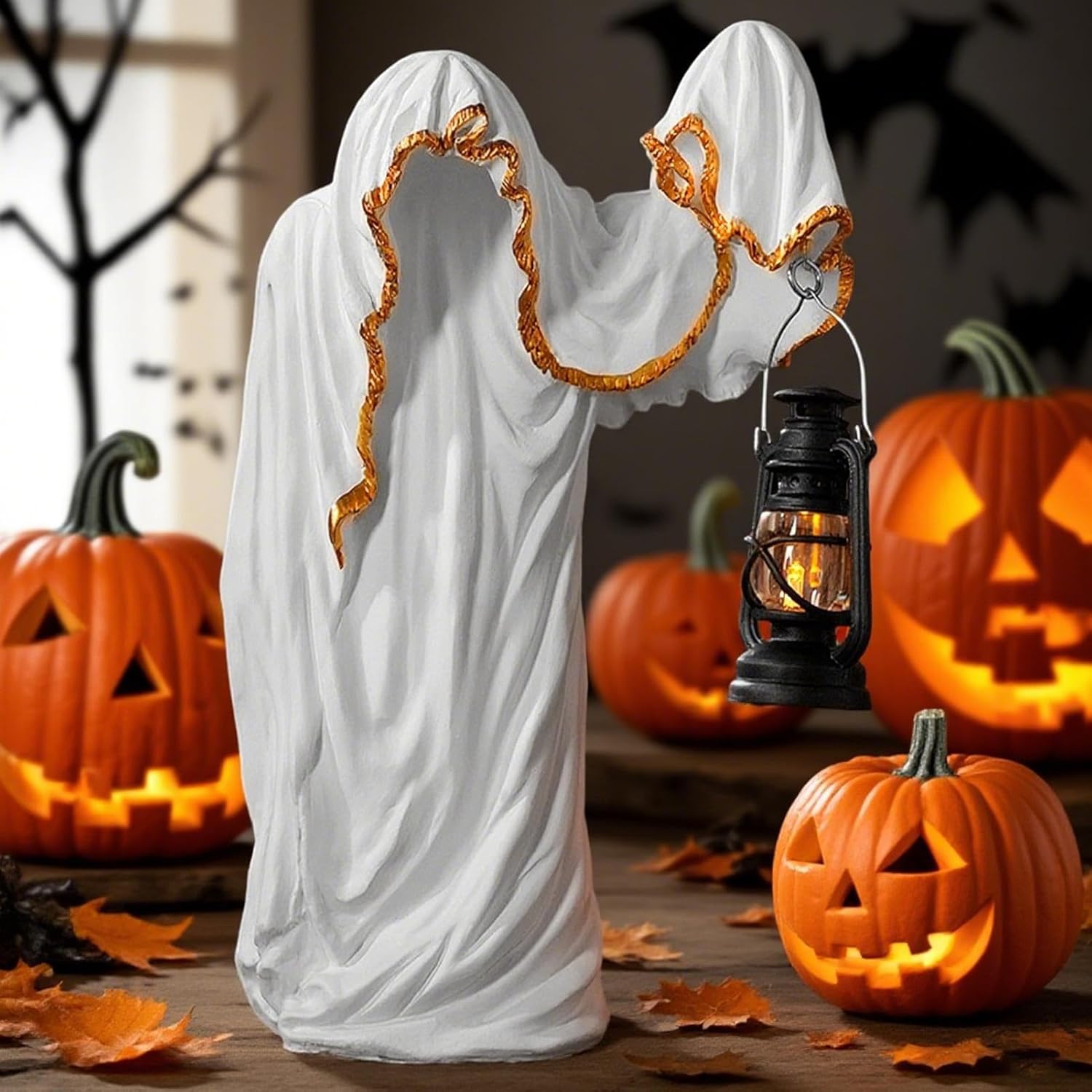 Spooky Witch Lantern Statue Decoration
