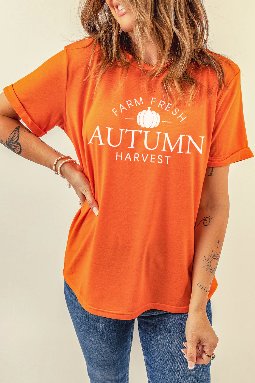 FARM FRESH AUTUMN Harvest Crew Neck T Shirt